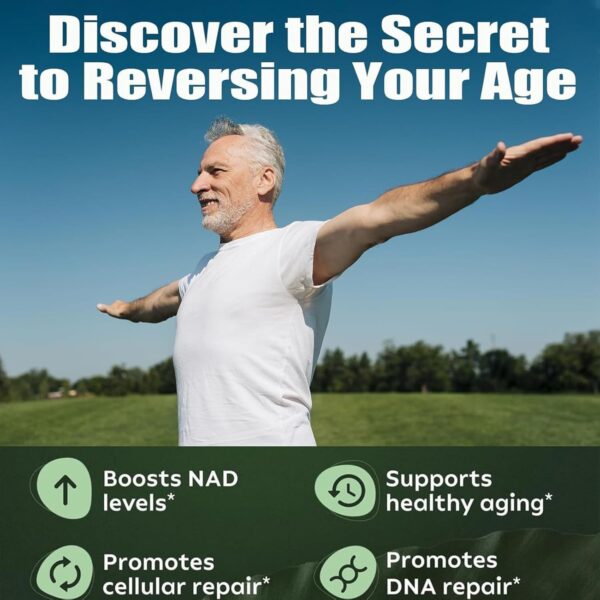 NAD+ Supplement 80 Capsules- 900mg Nicotinamide Riboside & Resveratrol - High-Purity Formula for Anti-Aging, Energy, and Focus - 图片 7