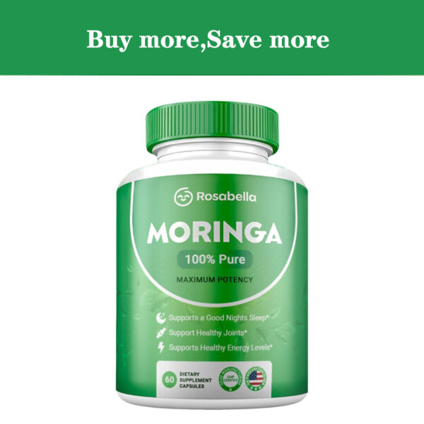Rosabella Moringa 100% Pure – Maximum Potency| Supports Sleep, Joints, and Energy Levels| 60 Capsules - 图片 8