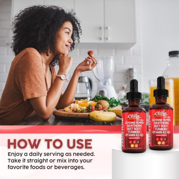 Cayenne Pepper Supplement Liquid Drops + Hawthorn Berry, Vitamin D3 K2 Organic Beet Root Powder, Ceylon Cinnamon, Turmeric Curcumin, Panax Ginseng - 图片 4
