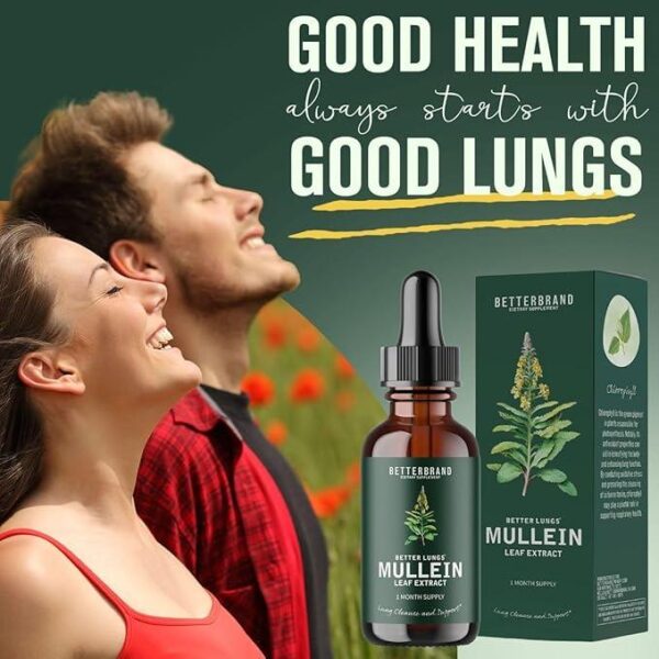 BetterBrand Mullein Lung Support Supplement - 2-Pack Bundle, Natural Respiratory Cleanse & Detox, Herbal Lung Health Formula - 图片 6