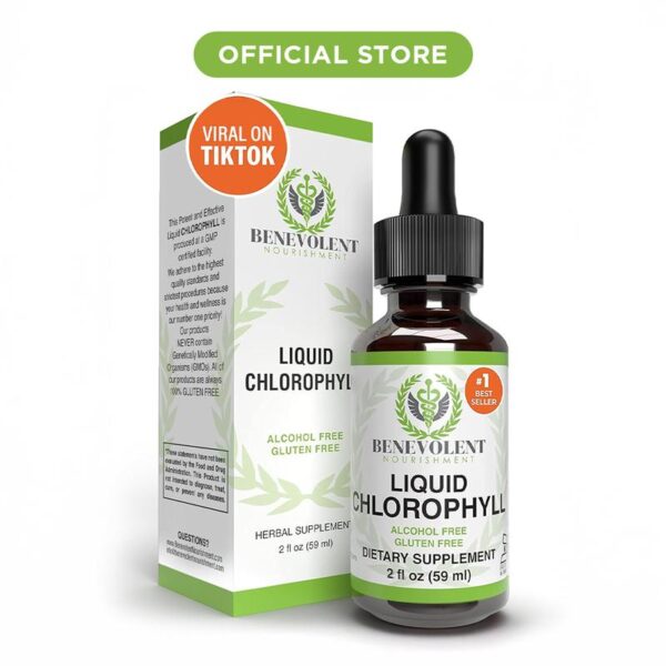 Liquid Chlorophyll Drops for Blood Health & Antioxidant Support | Alcohol-Free, Gluten-Free Supplement for Immune Boost, Skin Health & Body Odor Control – 2 fl oz (59mL) - 图片 2
