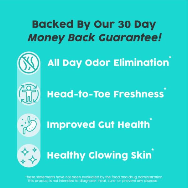 DEOS Internal Deodorant Supplement – Full Body Deodorizer for Gut Health, Skin Health, Detox & Digestion Support – Natural Odor Control Chlorophyll Pills for Head-to-Toe Freshness | 30 Capsules - 图片 3