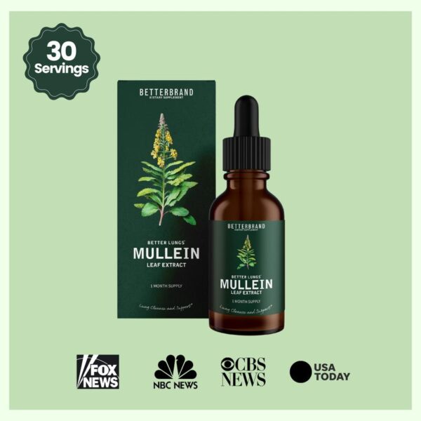 BetterBrand Mullein Lung Support Supplement - 2-Pack Bundle, Natural Respiratory Cleanse & Detox, Herbal Lung Health Formula - 图片 2